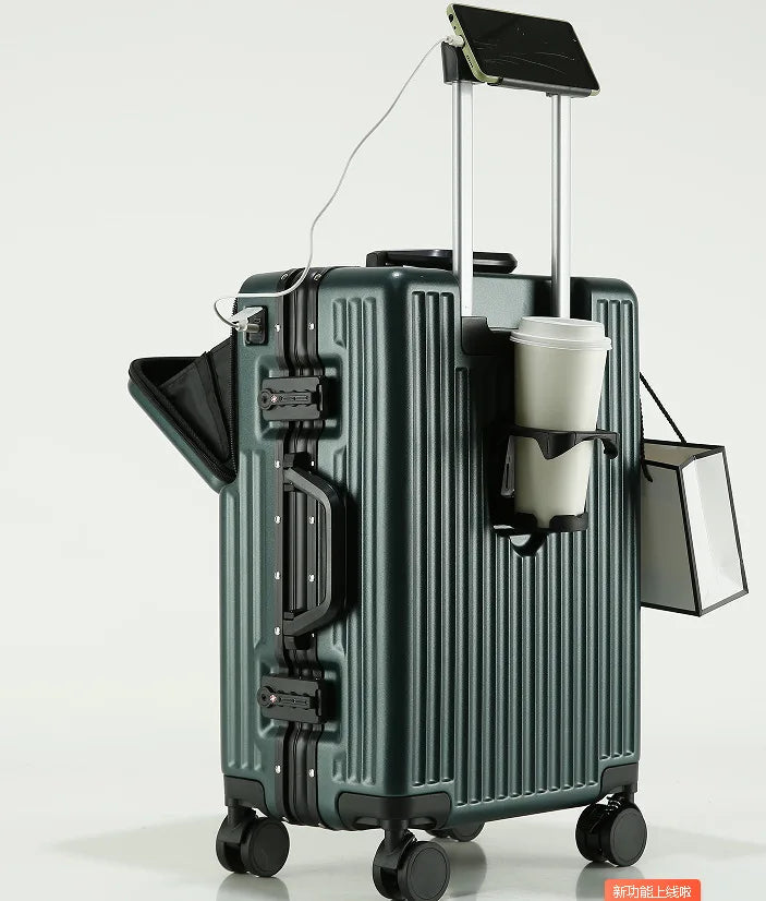 Luggage Large Capacity 2025 New Multi-function Suitcase Aluminium Frame Trolley Case 20/24/27 inch Boarding Cabin Box