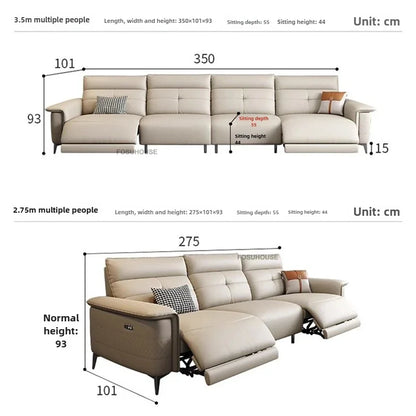 Modern Leather Living Room Sofas Italian Living Room Furniture Home Back Armrest Sofa Recliner Luxury Electric Function...