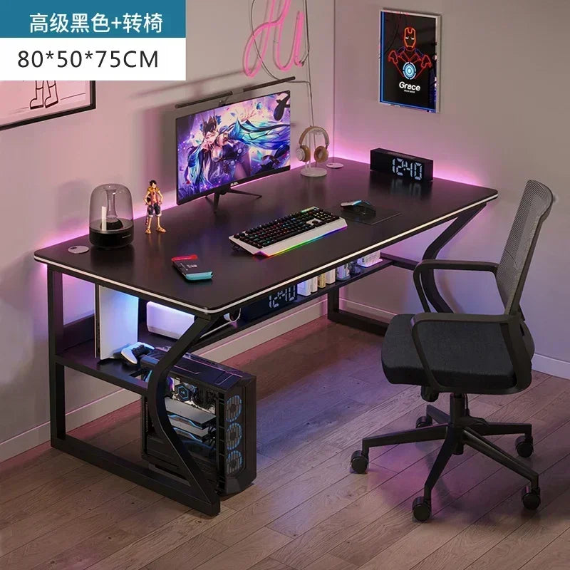 Simple Desktop Computer Desks Home Bedroom Workbench Gaming Tables Office Furniture Student Study Writing Desk and Chair Set E C