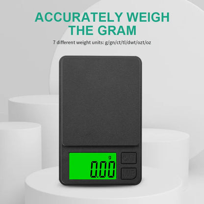 Mini Pocket Digital Scale LCD Gram Food Jewelry Ounces Grains 100/200/300/500g 0.01g 1000g 0.1g Scale Black