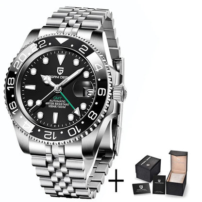 PAGANI DESIGN V4 GMT Watches Men's Luxury Automatic Mechanical Wristwatch Sapphire Glass 40MM Stainless Steel Waterproof Watch