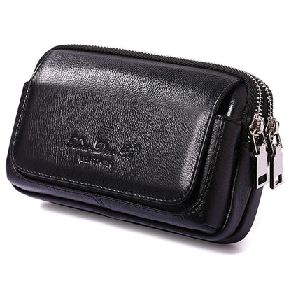 High Quality Men Genuine Leather Waist Pack Bag Coin Cigarette Purse Pocket Pouch Belt Bum Cell/Mobile Phone Case Fanny...