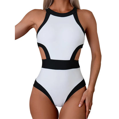 2024 Cut Out One Piece Swimsuit Women Swimwear Sports Monokini Bodysuit White Swim Suit Bathing Suit High Waist...