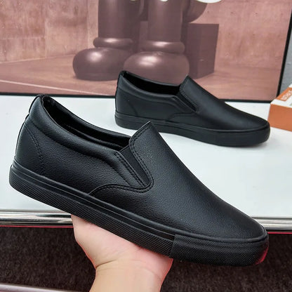 Men's Waterproof Faux Leather Slip-On Loafers New couple Summer Autumn Sports Shoes White Moccasins Male Sneakers