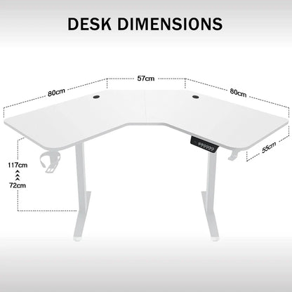 Height-adjustable Desk L Shaped Electric Standing Desk for Study Esports StandUp Corner Computer Desk Home Office Sit Stand Desk - Kimlud