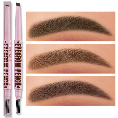 2 in 1 Professional Eyebrow Pencil Eye Makeup for Women 5 Colors Waterproof Long Lasting Eyebrow Brush Eye Brow Pen Cosmetic Gif