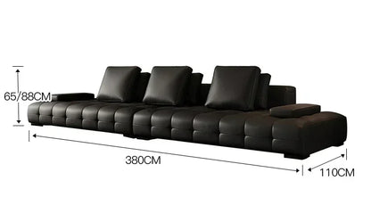 European Longer Sofa Luxury Leather Desig Lounge Living Room Sofa Modern Recliner Puffs Muebles Para El Hogar Couch Furniture