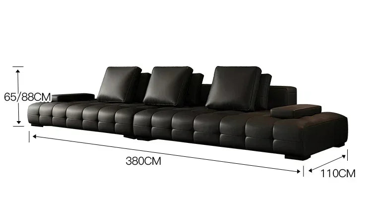 European Longer Sofa Luxury Leather Desig Lounge Living Room Sofa Modern Recliner Puffs Muebles Para El Hogar Couch Furniture