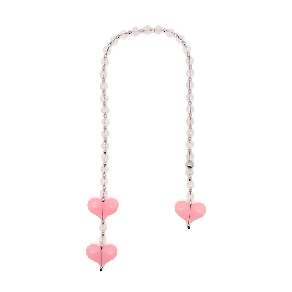 HERLOOK Y2K Bohemian Bag Charm for Women Red Heart Colorful Beads Chakra Energy Healing Pendant Fashion Jewelry Gift...