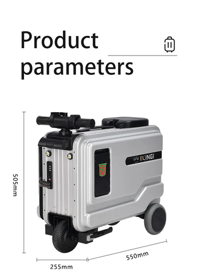 Deluxe Electric Scooter Luggage Children's Cabin Portable Smart Luggage Comfortable Seat Silver Trolley Multipurpose Bag...