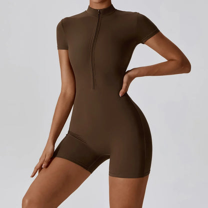 Yoga Jumpsuit Women Seamless Sports Zipper Jumpsuit Set Gym Long Sleeve Fitness Suit Elastic Gym Workout Bodysuit Athletic Wear - Kimlud