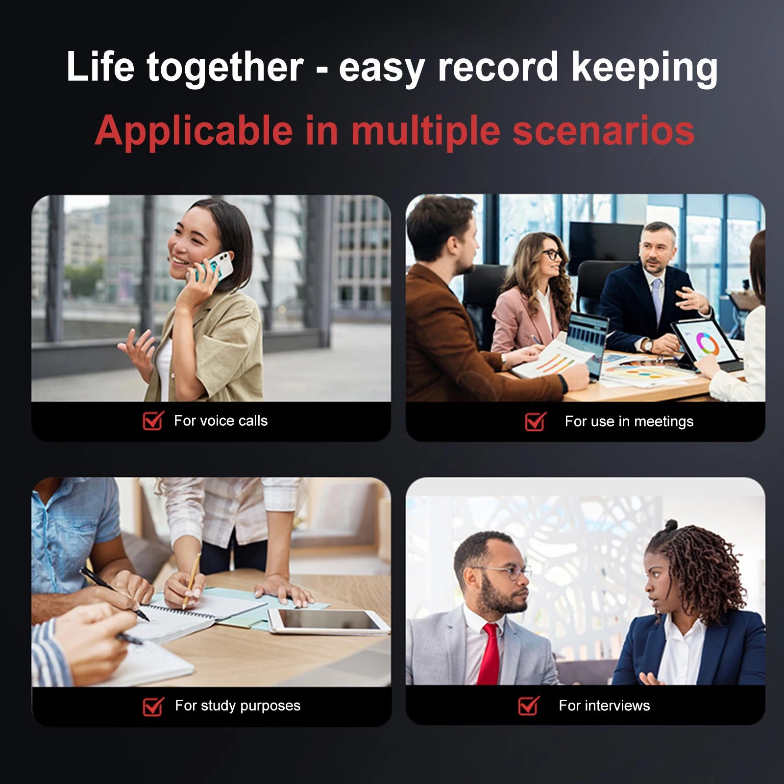 64G AI Voice Recorder Portable AI Notetaking Device with Case Transcribe & Summarize Audio Recorder Language Translation Device