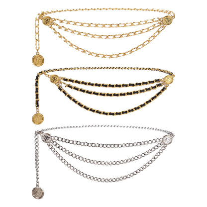Tassel Waist Chain Belt Multilayer Accessories Retro Delicate for Women Dresses Wedding Bridal Belt Female Jewelry Body Chain