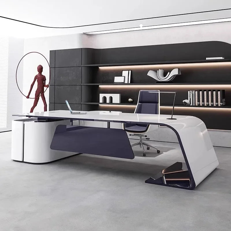 European High Quality Office Desk Cheap Executive Study Standing Office Desk Storage Floor Boss Wooden Escritorio...