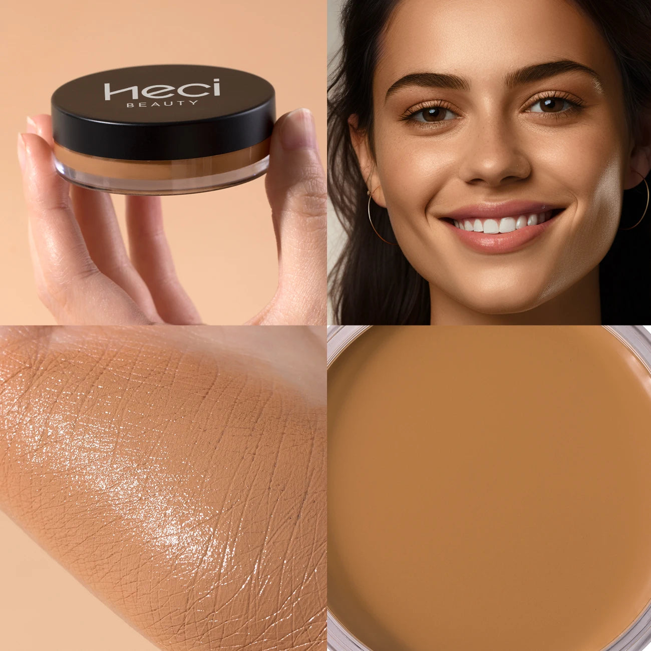 Waterproof Foundation Full Coverage, Oil-control Matte Velvet Nourishing Flawless Cream Foundation, 0.7oz Cream Bronzer Makeup