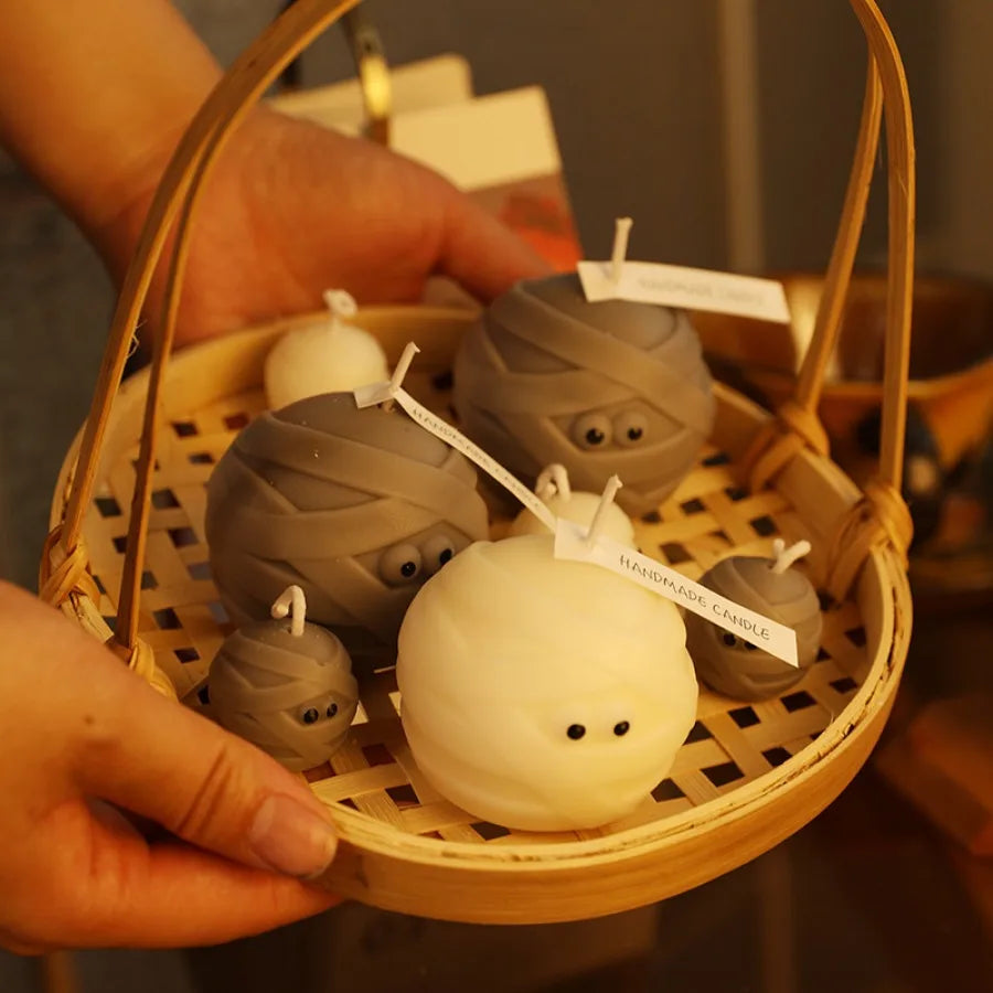 1pc Halloween Mummy Candle Handmade Scented Candle for Halloween Decoration, Holiday Party and Home Decoration, Halloween Gift