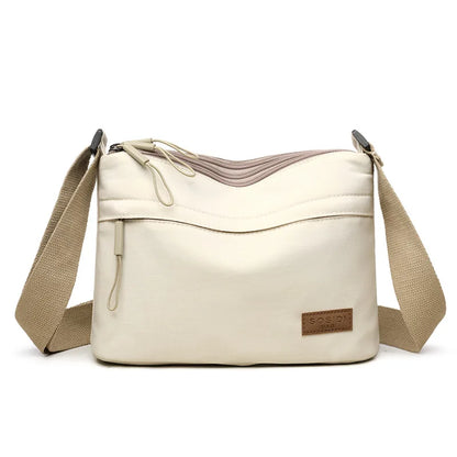 3 Main Pockets High Capacity Shoulder Crossbody Bag for Women Multi-pocket Purse Canvas Handbag Suitable for Mothers...