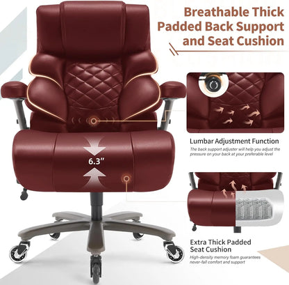 Big & Tall Office Chair, 700lbs Heavy Duty, Adjustable Lumbar, 3D Arms, High Back Executive Chair