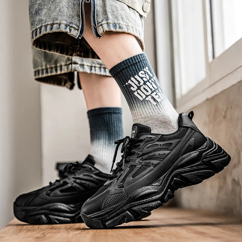 Summer New Men's Platform Sneakers Fashion Classic White Heightened Casual Dad Shoes for Teenagers Mens Breathable Walking Shoes