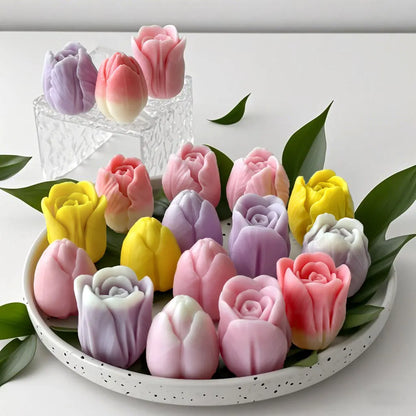 DIY Flowers Tulip Silicone Mold Handmade Scented Candle Plaster Resin Molds Homemade Cookies Chocolate Candy Baking Tool