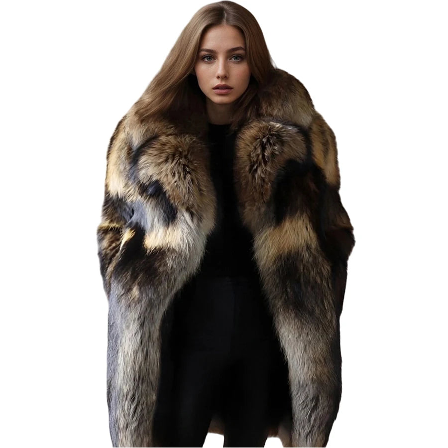 Real Raccoon Fur Coat With English Collar Natural Full Skin Coats Winter Jacket With Fur Best Selling Women's Leather Jackets