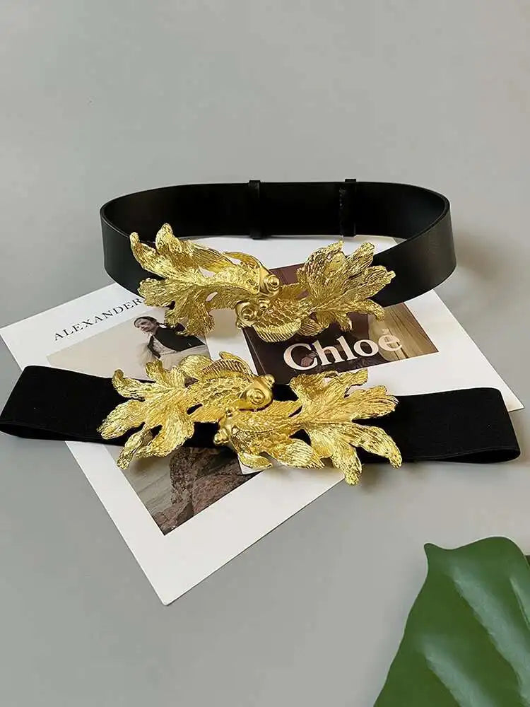 LANMREM Design Retro Goldfish Women PU Metal Buckle Belts Adjustable All-match Fashion Tide High Street 2025 New Arrival...