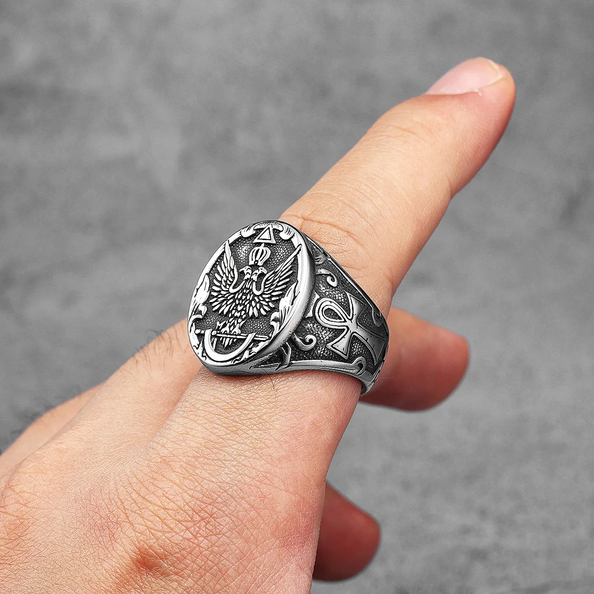 Double-headed Eagle Stainless Steel Men Rings Punk New In For Male Women Fashion Jewelry Creativity Gift Wholesale...