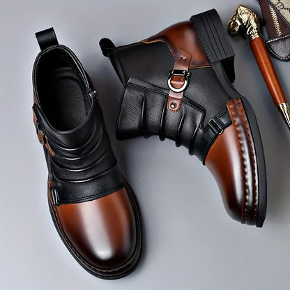 Autumn Winter Retro Ankle Boots for Men Fashion Casual Size Zipper Motorcycle Boots Man New Designer Warm Platform Shoes Male