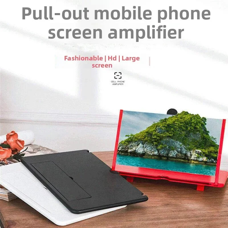 17x22cm HD Version Mobile Phone Screen Magnifying Glass 2X 3X Pull-out Creative Stretch 3d Mobile Phone Holder Magnifying Glas