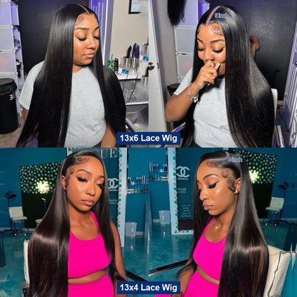 30 40 Inch 13x4 13x6 Straight Lace Frontal Wigs 360 Front Human Hair Wig 4x4 5X5 Closure Wig Pre Plucked For Women 250 Density