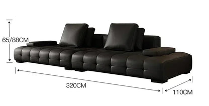 European Longer Sofa Luxury Leather Desig Lounge Living Room Sofa Modern Recliner Puffs Muebles Para El Hogar Couch Furniture