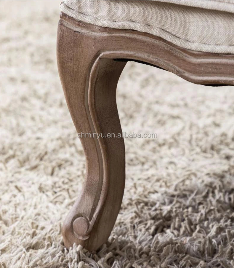 French farmhouse antique wooden armchair lounge living room furniture with stool accent chair | Kimlud Office Luxury Chair