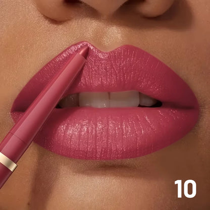 High Pigment Matte Nude Lip Liner Pencil, Waterproof Long Wear Smooth Retractable Lip Contour Makeup - Kimlud