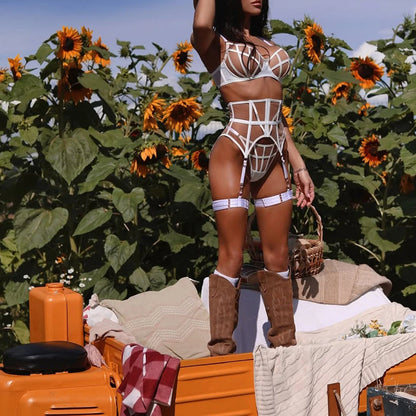 Ellolace Premium Sexy Lingerie Tempted Wild Diamond Bra Underwear with Choker Gloves Sissy Intimate Luxury Lingeries Sexy Hot