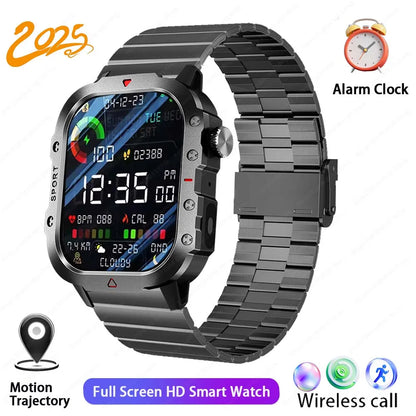 2025 New Military Smart Watch Men Outdoor  2.01" Al Voice Bluetooth Call Smartwatch Surprise Gift Outdoors For Android& IOS Male