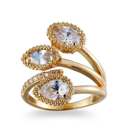 Classic 925 Sterling Silver High Quality Clear Blue Sparking CZ Geometric Stackable Opening Rings for Women Wedding Jewelry Gift