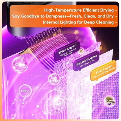 Portable Clothes Dryer for 9-12 Items with Time Setting, Remote Control, Low Noise, Energy Saving (Grey)