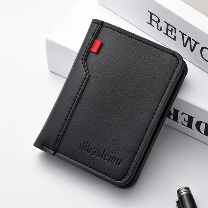 1Pc New Ultra-thin Mini Soft PU Leather Credit Card Wallet Holder Short Vertical High Quality Men's Wallet - Kimlud