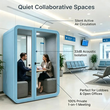 Quiet Work Pod Single Occupancy Acoustic Room for Medical Examination Use Customized Background Masking  Doctor Patient Privacy