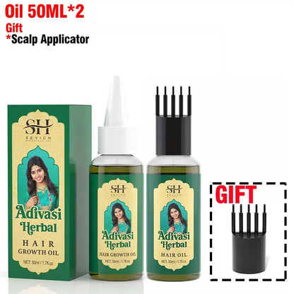 SEVICH Herbal Hair Growth Oil Set Ayurvedic Fast Hair Regrowth Thicken Serum India Adivasi Anti Hair Loss Hair Care...
