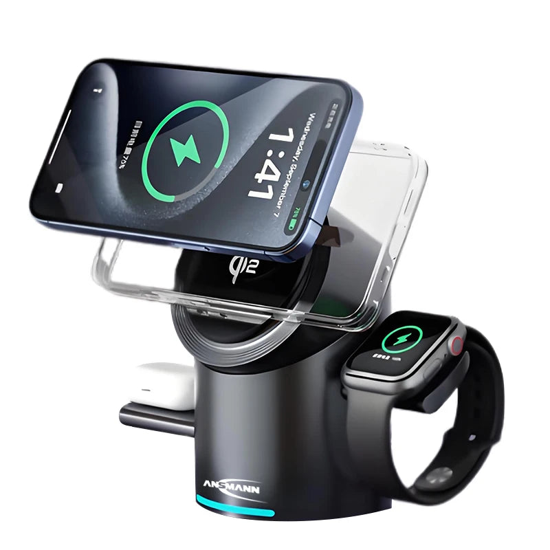 Magnetic Multifunctional Charging Station for Mobiles Earbuds Watches