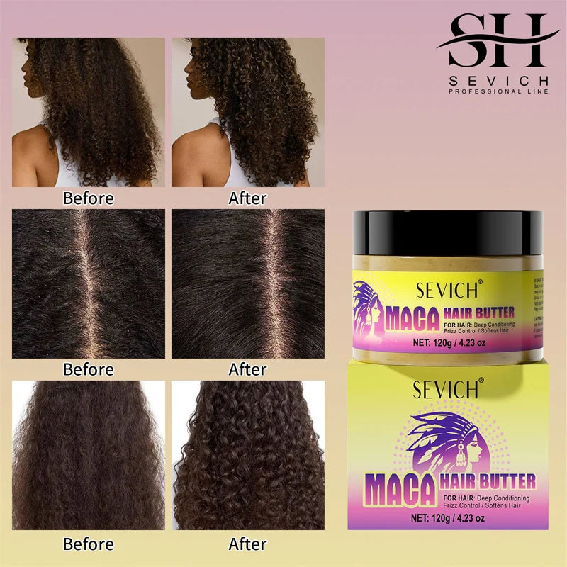 Maca Hair Growth Oil Set For Peru Maca Powder Hair Growth Butter Maca Root Hair Oil Castor Oil Anti-Hair Loss Sevich Hair Care