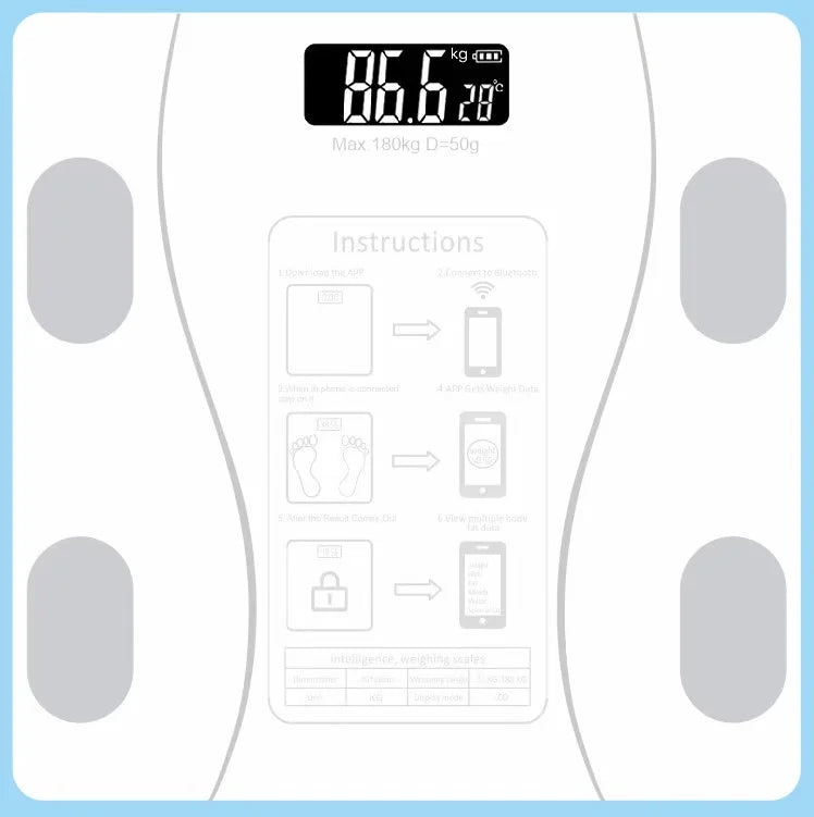 Body Fat Scale Smart Wireless Digital Bathroom Weight Scale Body Composition Analyzer With Smartphone App Bluetooth-compatible - Kimlud