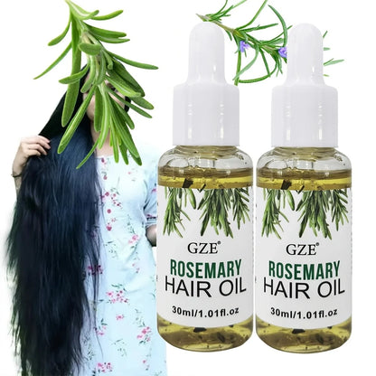 2 pack GZE Rosemary Oil For Hair Rosemary Scalp Hair Oil, All Type & Texture | Straight, Waves & Chemically Hairs Strengthens
