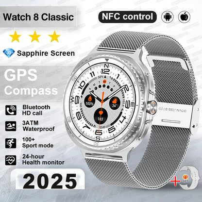 Fashion Watch 8 Ultra Classic GPS Smart Watch Compass Rotating Dial NFC HD Call Chat GPT 3ATM Waterproof 100+Sports Smart Watch