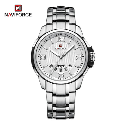 NAVIFORCE Brand Casual Men's Quartz Watch Stainless Steel Belt Business Wristwatches Waterproof Luminous Clock Relogio