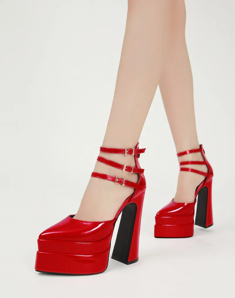 2023 Women Sandals Fashion Summer Shoes Sexy Ankle Strap Platform Wedges High Heels Gladiator Sandals Female Chunky Shoes