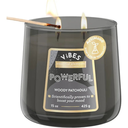 CandleLite Vibes Woody Patchouli MoodEnhancing Scented Candles 15 oz Jar for Home Ambiance Aromatherapy Relaxation HandPoured i