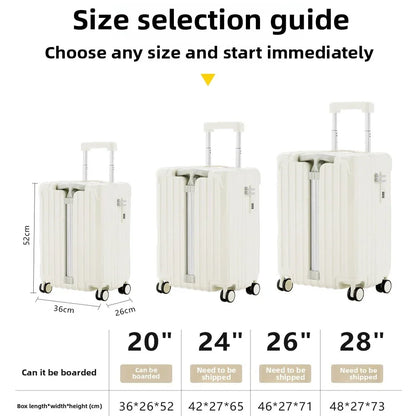 Kid Suitcase Front Opening Boarding Case Laptop Trolley Case Luggage with Spinner Wheels Carry on Luggage for Travel