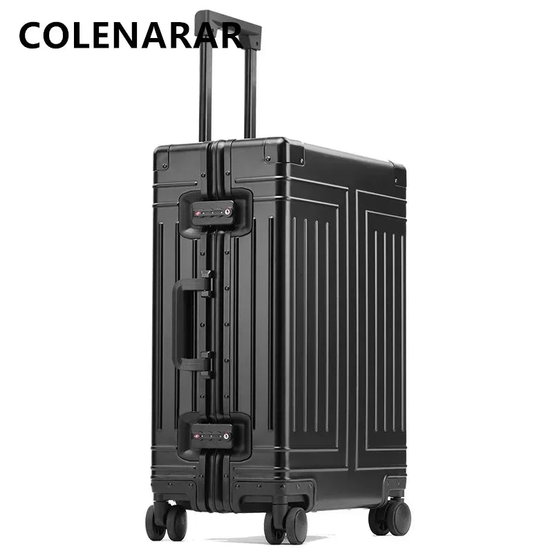 COLENARA 20"24"26"29Inch Full Aluminum Magnesium Alloy Boarding Box Suitcase Men's Business Trolley Case Travel Luggage Bag